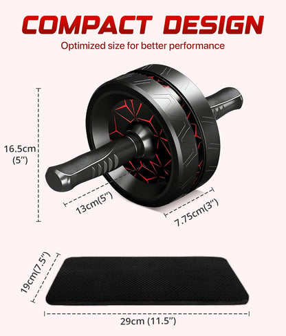 Ab Roller Wheel for Abs Workout, Dual Wheel Core Trainer, Knee Mat