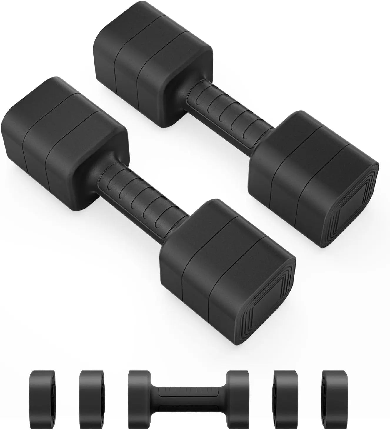 3-In-1 Adjustable Dumbbell Set - 10Lb, 20Lb Options, Anti-Slip Detachable Weights, Home Fitness Equipment for Pilates & Home Workout