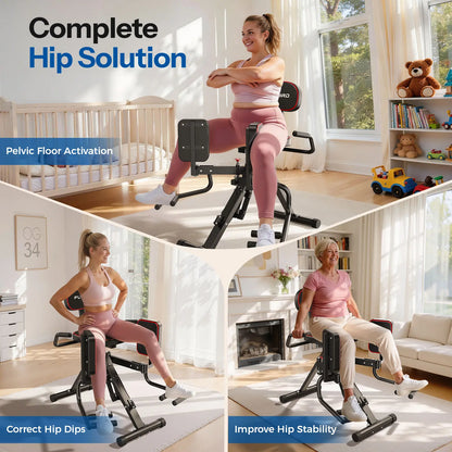 FED Fitness Flybird Series HA1 Hip Abductor Machine & Adductor Machine for Home Gym, Glute & Inner Thigh Trainer with 6 Adjustable Resistance Bands, Dual Foot Bar, up to 108LBS Resistance