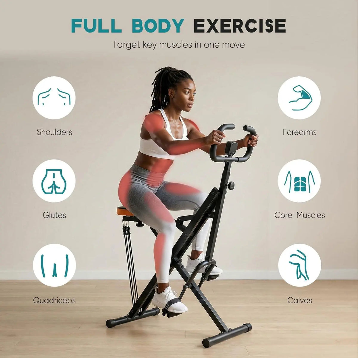 Squat Machine for Women at Home – Foldable Glute Workout Equipment, 330 LBS Weight Capacity, Adjustable Resistance Full Body Workout Machine, Compact for Small Spaces
