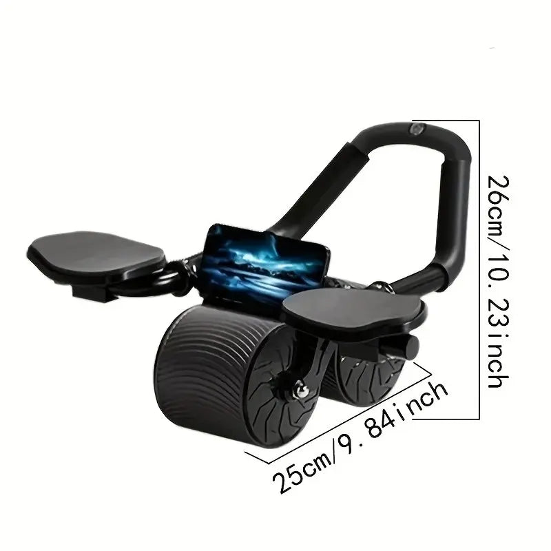 3-In-1 Automatic Abdominal Fitness Wheel with Rebound Mechanism, Elbow Support Pad, Silicone Non-Slip Handle, Abdominal Exercise Equipment, Home Workout for Beginners