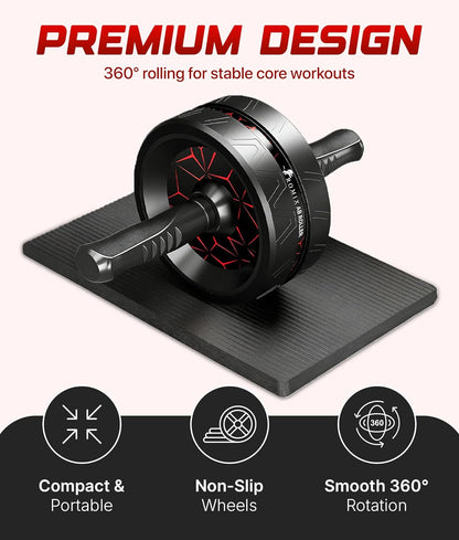 Ab Roller Wheel for Abs Workout, Dual Wheel Core Trainer, Knee Mat