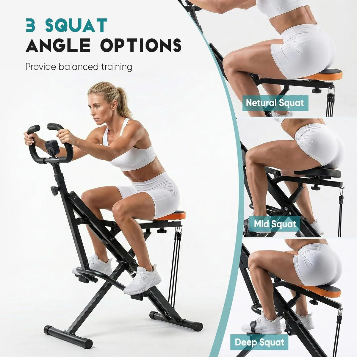Squat Machine for Women at Home – Foldable Glute Workout Equipment, 330 LBS Weight Capacity, Adjustable Resistance Full Body Workout Machine, Compact for Small Spaces