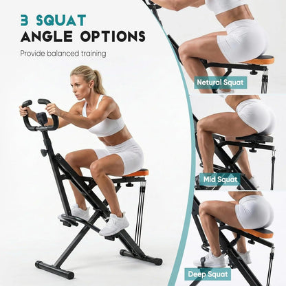 Squat Machine for Women at Home – Foldable Glute Workout Equipment, 330 LBS Weight Capacity, Adjustable Resistance Full Body Workout Machine, Compact for Small Spaces