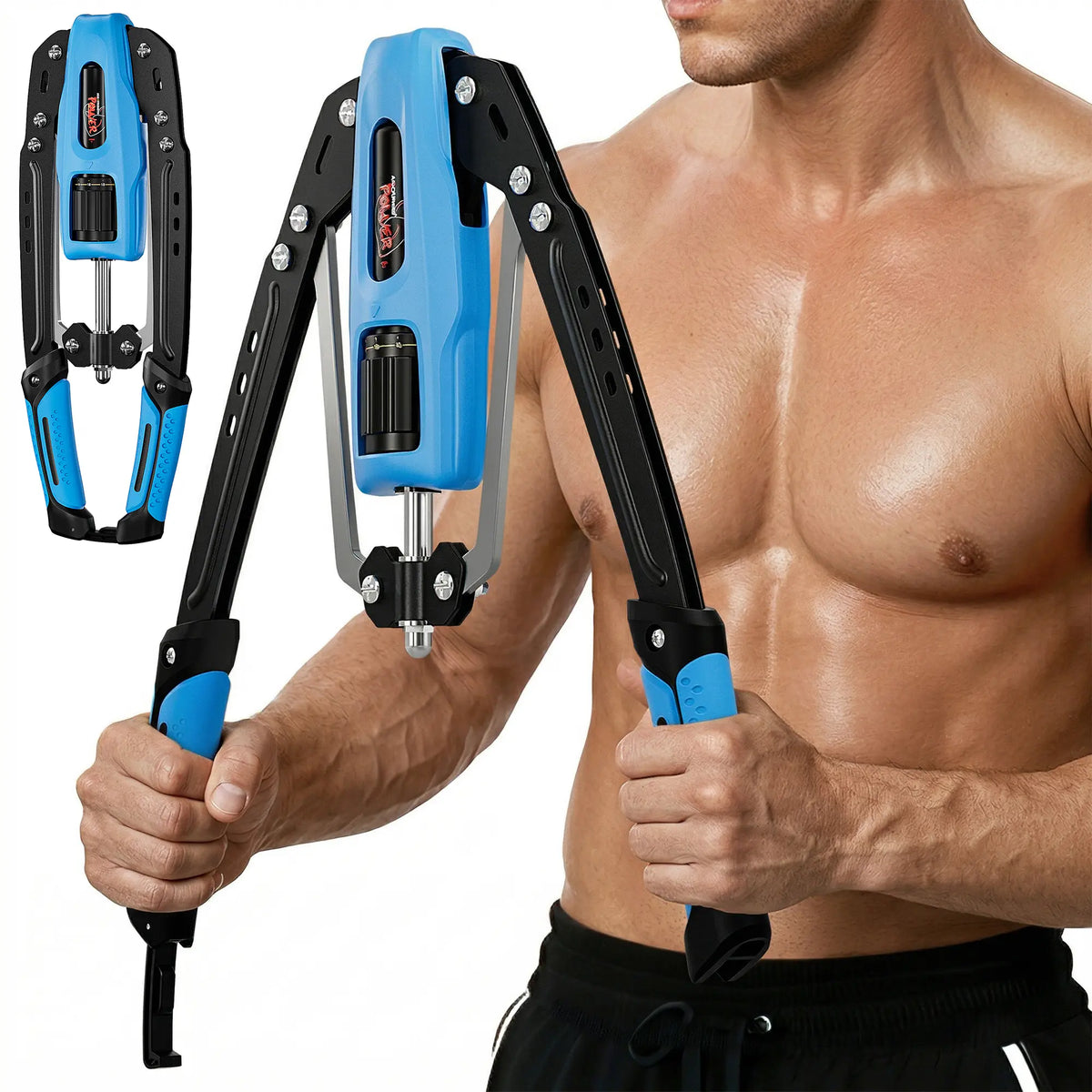 Twister Arm Trainer, 22-440Lbs Adjustable Hydraulic Power, Chest Workout Equipment, Compact Fitness Equipment for Upper Body Workout