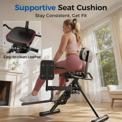 FED Fitness Flybird Series HA1 Hip Abductor Machine & Adductor Machine for Home Gym, Glute & Inner Thigh Trainer with 6 Adjustable Resistance Bands, Dual Foot Bar, up to 108LBS Resistance