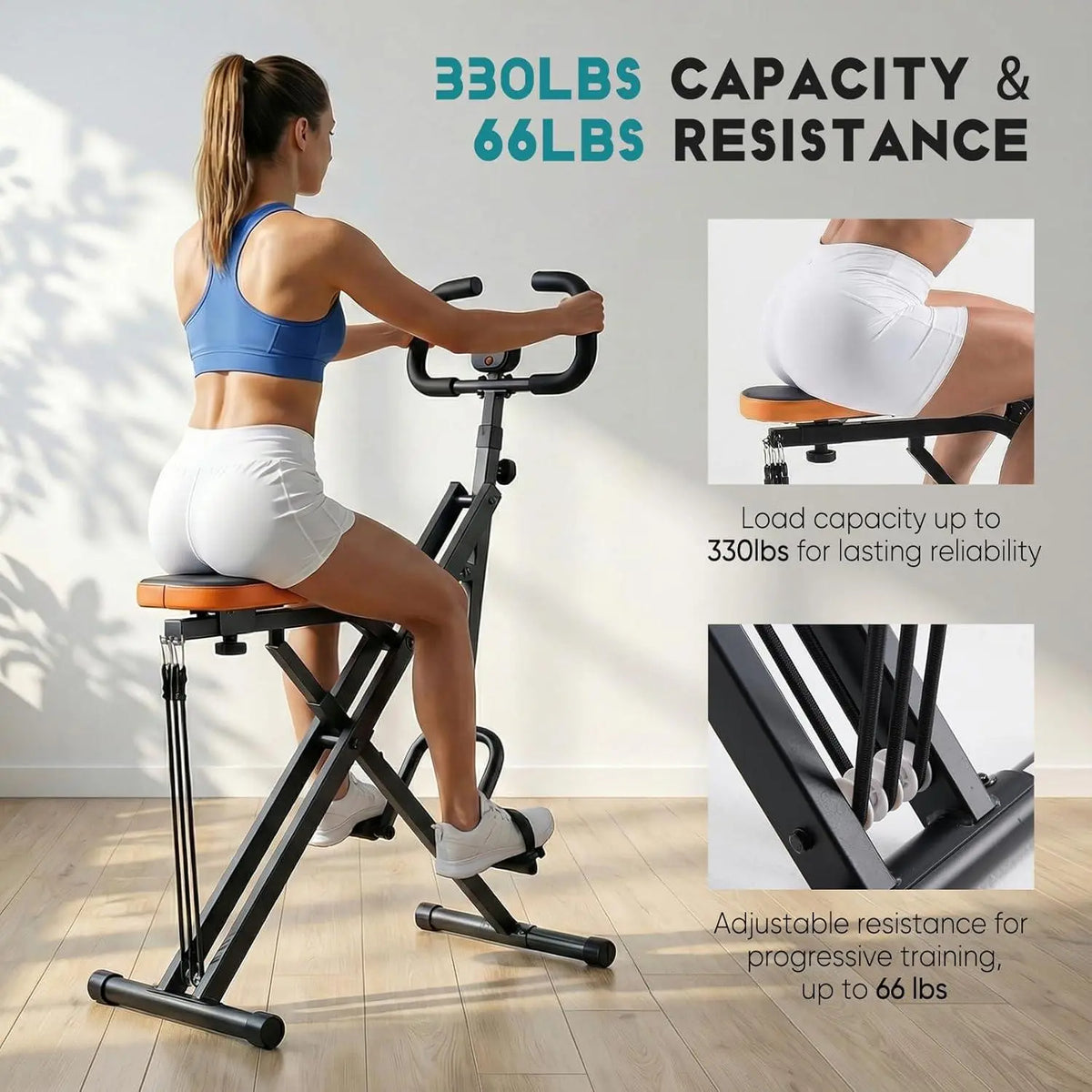 Squat Machine for Women at Home – Foldable Glute Workout Equipment, 330 LBS Weight Capacity, Adjustable Resistance Full Body Workout Machine, Compact for Small Spaces