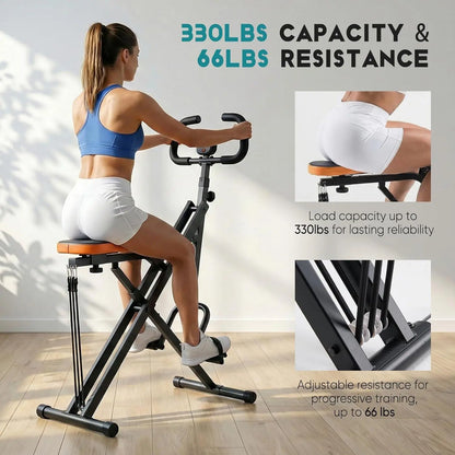 Squat Machine for Women at Home – Foldable Glute Workout Equipment, 330 LBS Weight Capacity, Adjustable Resistance Full Body Workout Machine, Compact for Small Spaces