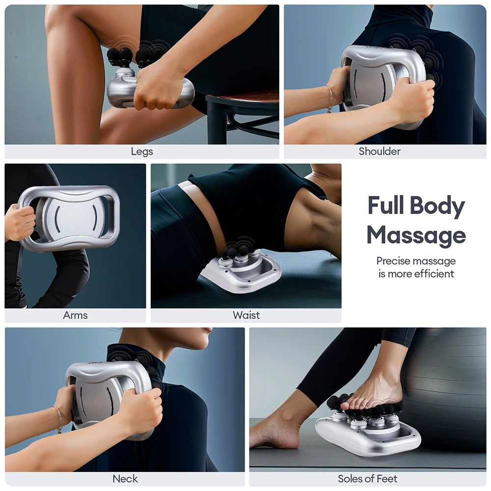 PowerPulse 8X – Deep Tissue Fascia Massage Gun with 8 Heads, 30 Speeds & Red Light Therapy