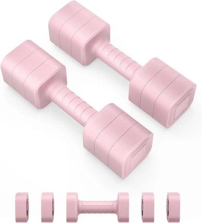 3-In-1 Adjustable Dumbbell Set - 10Lb, 20Lb Options, Anti-Slip Detachable Weights, Home Fitness Equipment for Pilates & Home Workout