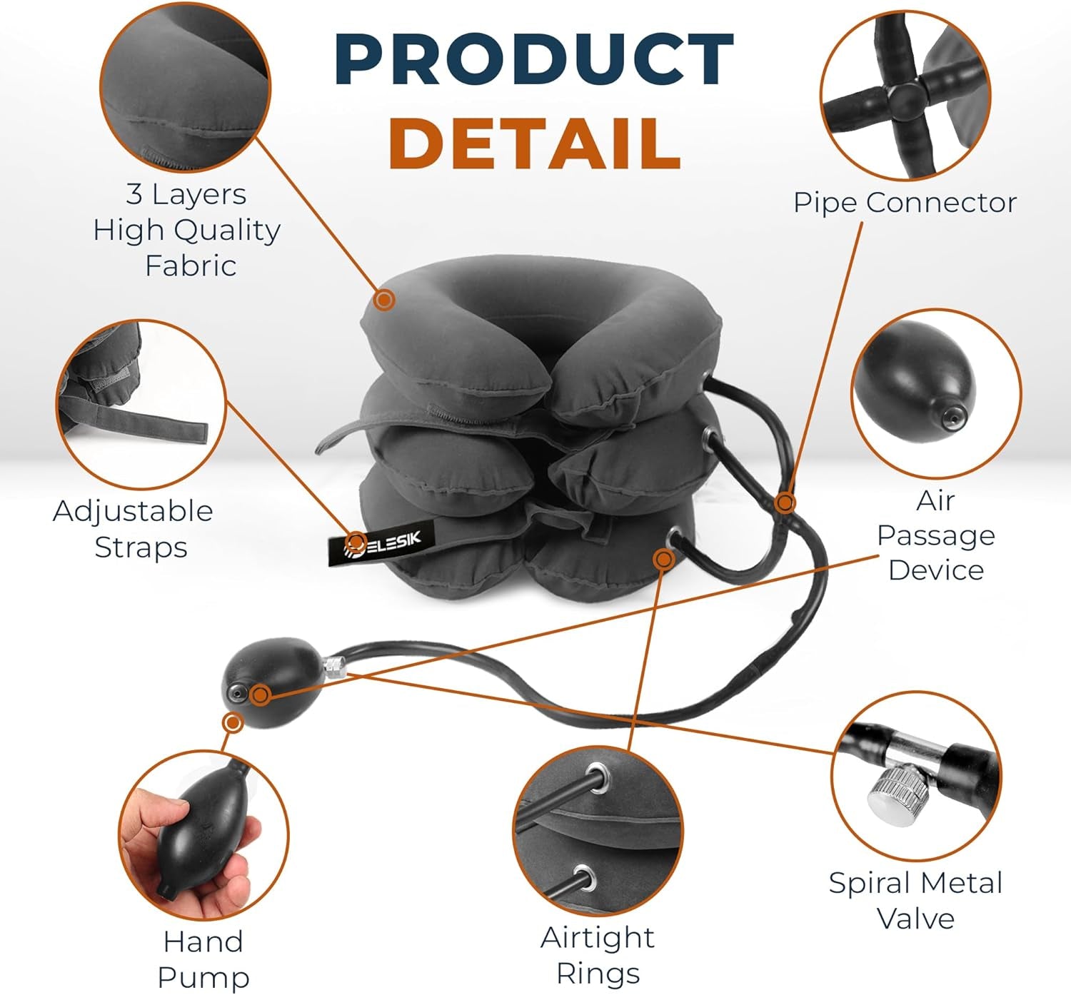 Cervical Neck Stretcher and Cervical Traction Device, Inflatable Neck Traction Device for Home Use, Decompression Devices and Support Brace for Pinched Nerve Relief, Extender Pillow and Hammock