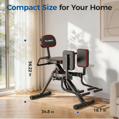 FED Fitness Flybird Series HA1 Hip Abductor Machine & Adductor Machine for Home Gym, Glute & Inner Thigh Trainer with 6 Adjustable Resistance Bands, Dual Foot Bar, up to 108LBS Resistance